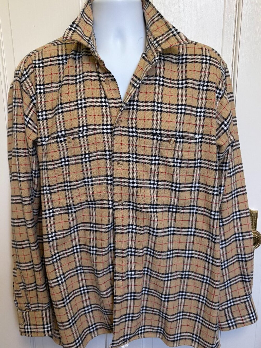 Burberry Nova Check Heavy Cotton Flannel Overshirt Shirt Jacket Men’s L USA